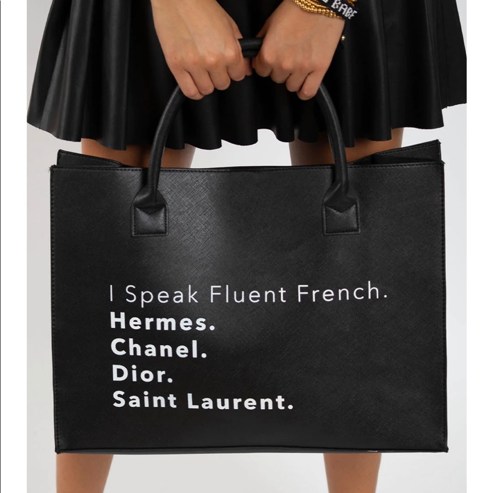 LA Trading Co-Large Modern Vegan Tote Bag Black